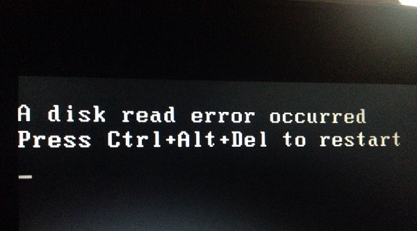 a disk read error occurred